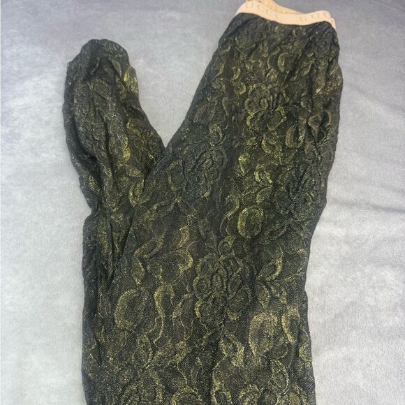 Gucci Floral Metallic Lace Tights Small - Picture 2 of 10